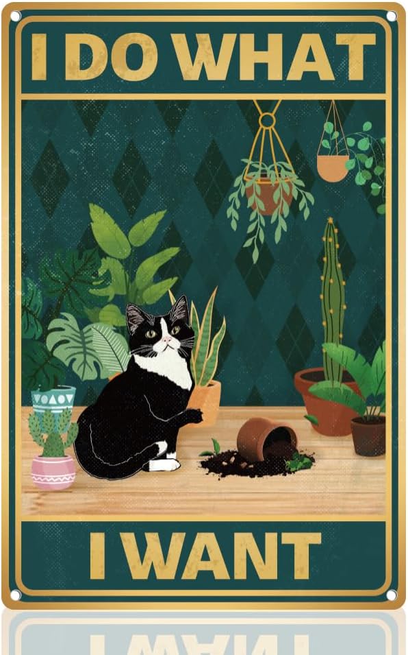 Embroidery Garden - Y1, Uroczy Kot Rozbijający Doniczkę -