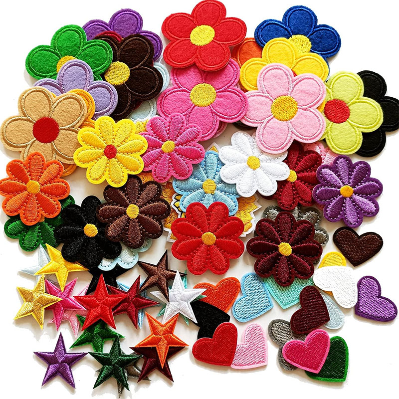 Embroidery Daisy Flower - 2-10Pcs Kwiatowe naszywki na naszywki Śliczne