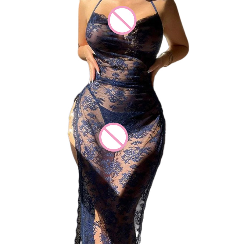 Embroidery Underwear - Seksowny erotyczny zestaw damski, koronkowa sukienka