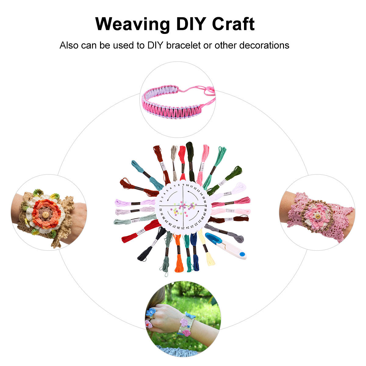Embroidery Kit - 1 Zestaw do tworzenia bransoletek metodą