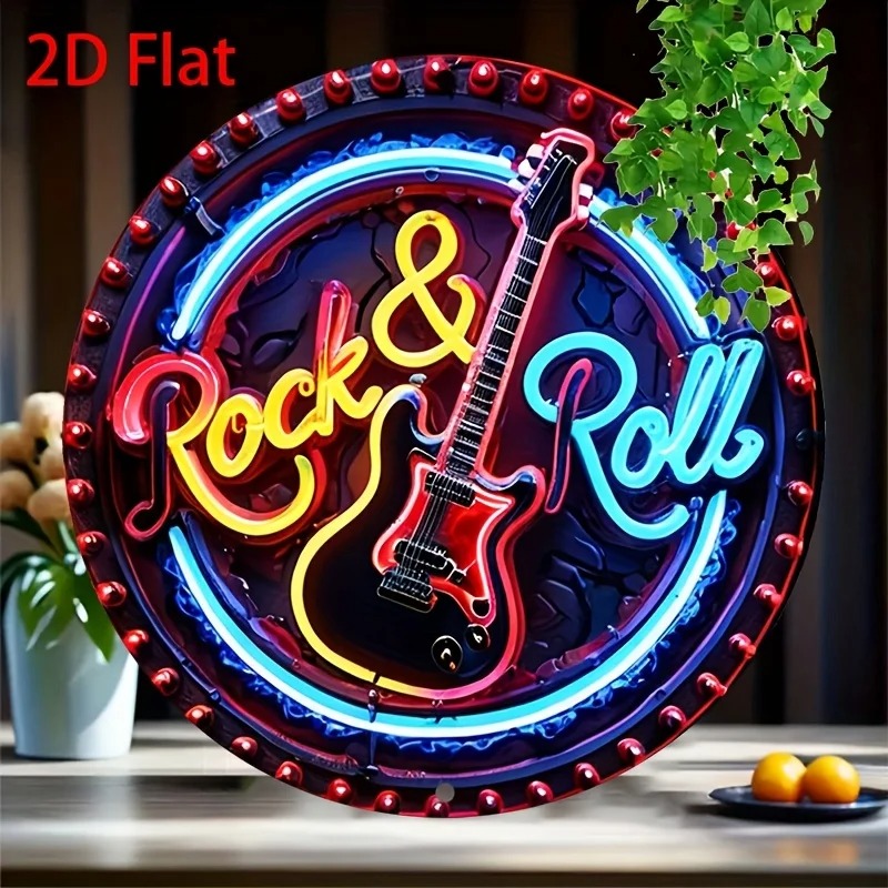 Embroidery Garden - Neonowy szyld w stylu vintage rock,