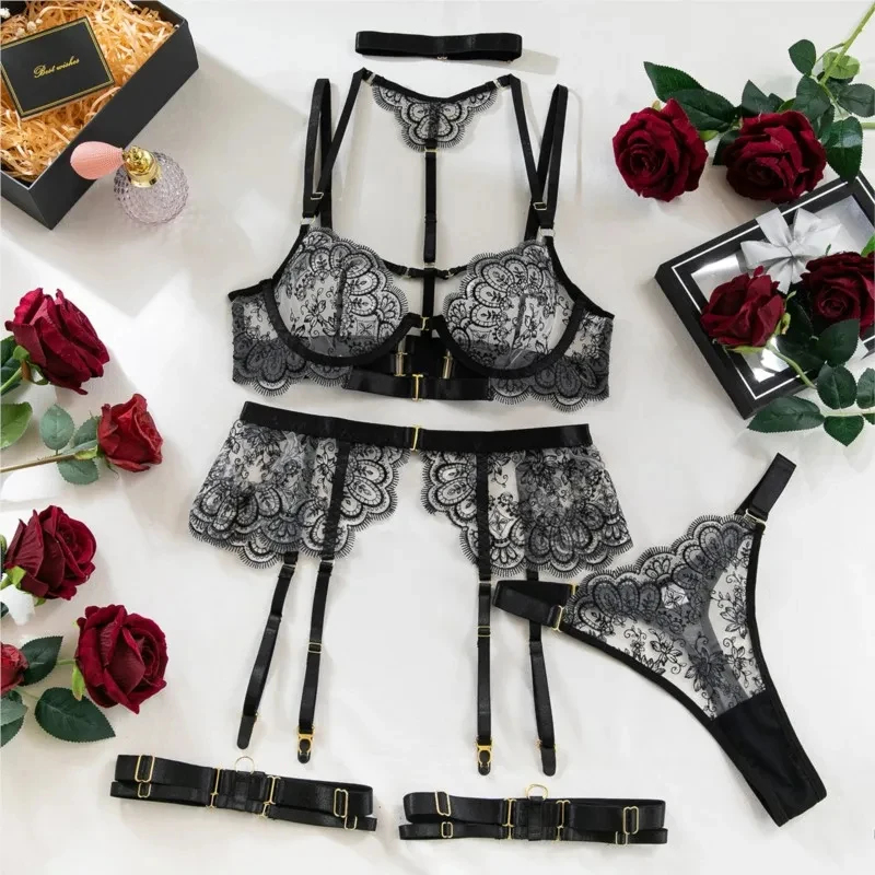 5-częściowy seksowny zestaw bi – Embroidery Underwear recenzja i cena