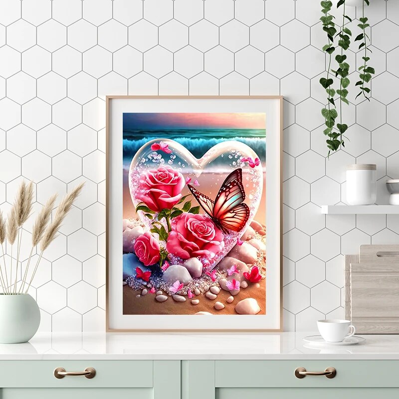 Mozaika diamentowa Motyl Róża  – Embroidery Roses recenzja i cena