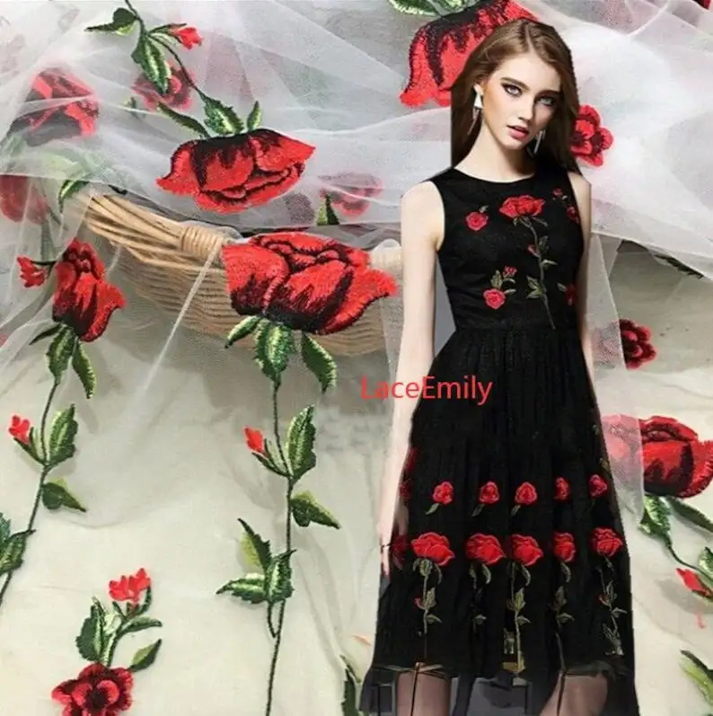 Czerwona Róża Koronka Kwiatowy – Embroidery Rose recenzja i cena