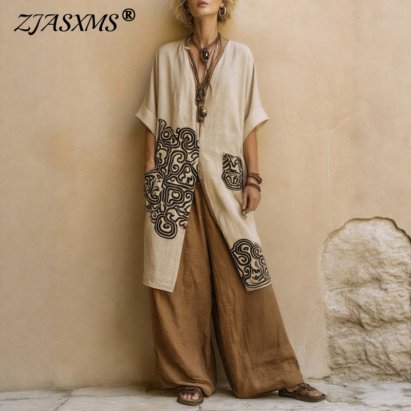 Boho Kimono z otwartym przodem – Embroidery Motif recenzja i cena