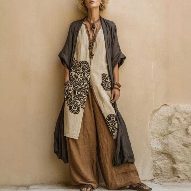 Boho Kimono z otwartym przodem – Embroidery Motif recenzja i cena