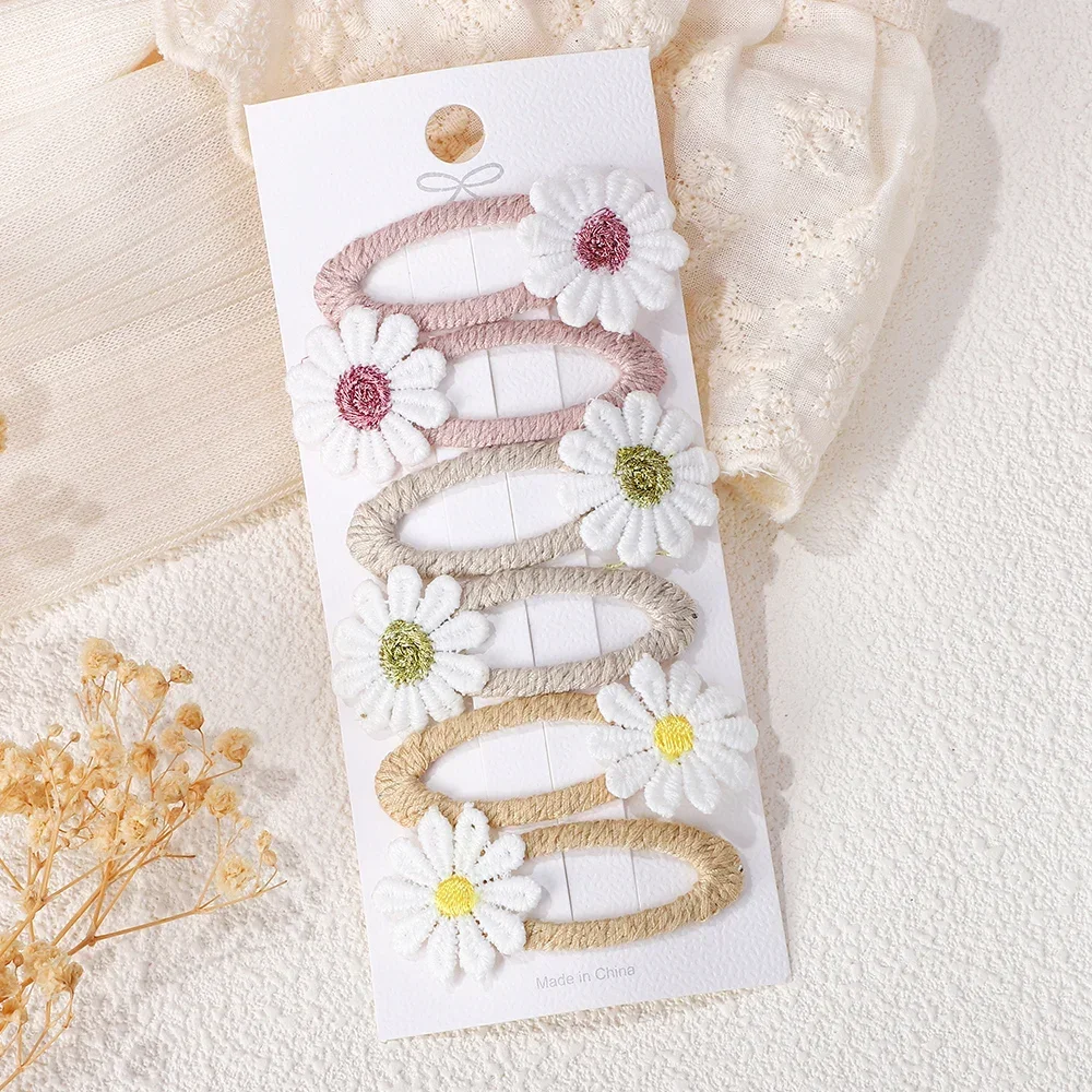 6 SZTUK Uroczych Spineczek do  – Embroidery Daisy Flower recenzja i cena