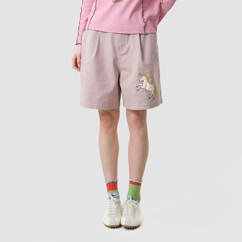 MOVEUP Damskie Szorty Casualow – Embroidery Unicorn recenzja i cena
